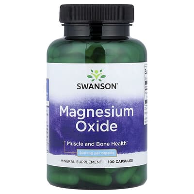 Swanson, Magnesium Oxide, 500 mg, 100 Capsules