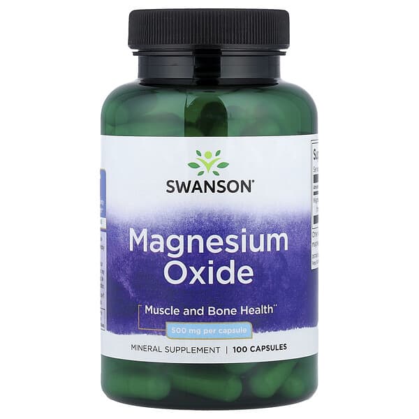 Magnesium Oxide, 500 mg, 100 Capsules