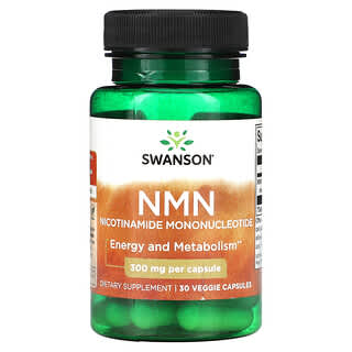 Swanson, NMN（ニコチンアミドモノヌクレオチド）、300mg、ベジカプセル30粒
