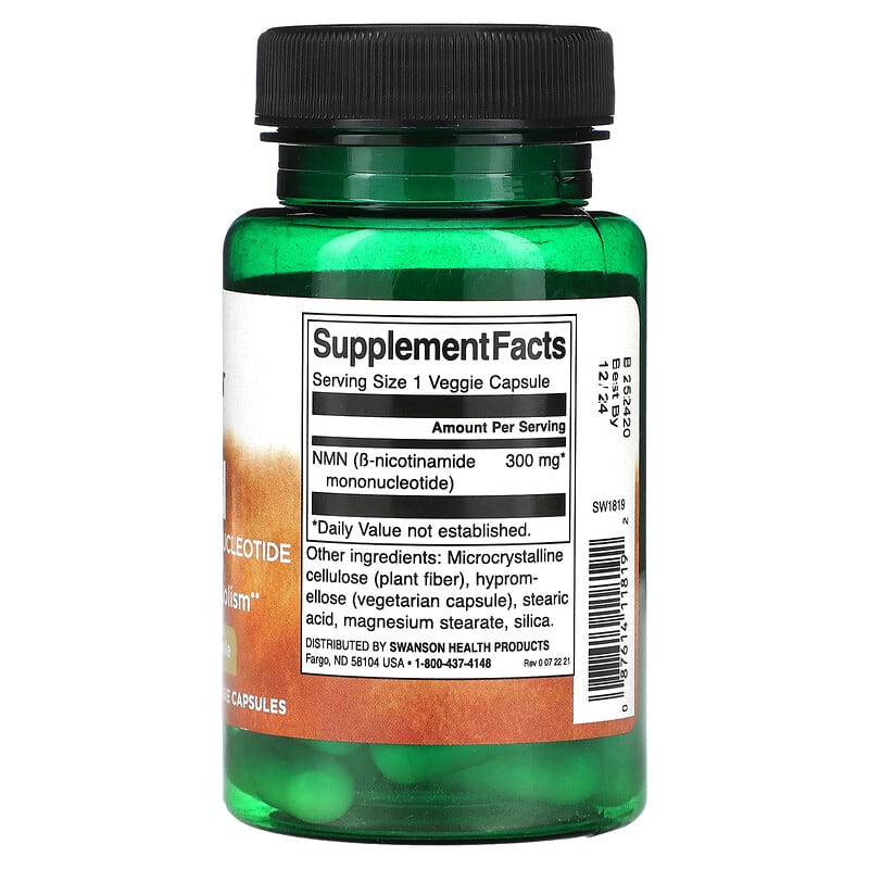 NMN, 300 mg, 30 Veggie Capsules