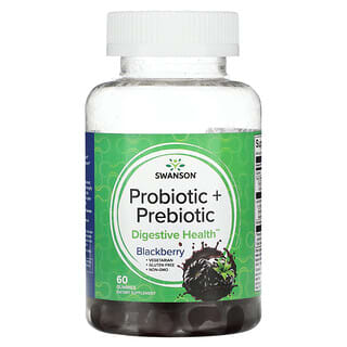 Swanson, Probiotic + Prebiotic, Blackberry, 60 Gummies