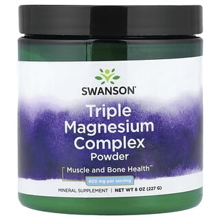 Swanson, Trippelt magnesiumkomplex pulver, 8 oz (227 g)