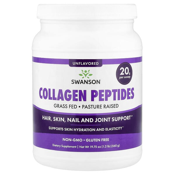 Swanson Vitamins, Kolagen Peptida, Tidak Berperisa, 1.2 lb (560 g)