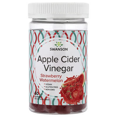 Swanson, Apple Cider Vinegar Gummies, Strawberry and Watermelon, 60 Gummies