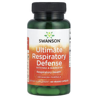 Swanson, Ultimate Respiratory Defense，含 NAC 和槲皮素，60 粒素食胶囊