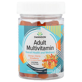 Swanson Vitamins, Multivitamin Gummies, Orange, Cherry, Strawberry , 60 Gummies
