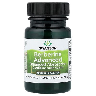 Swanson Vitamins, Berberine Advanced Enhanced Absorption, 30 Vegan Caps (550 mg per Capsule)