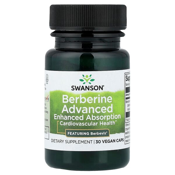 Swanson Vitamins, Berberine Advanced, 30 Vegan Caps (550 mg per Capsule) — product photo 1