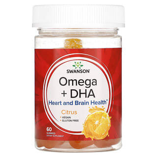 Swanson, Omega + DHA，柑橘味，60 粒软糖