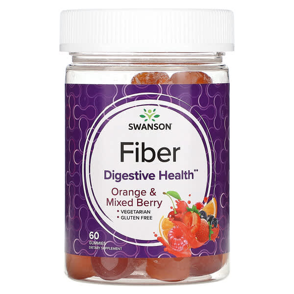 Swanson, Fiber, Orange & Mixed Berry, 60 Gummies