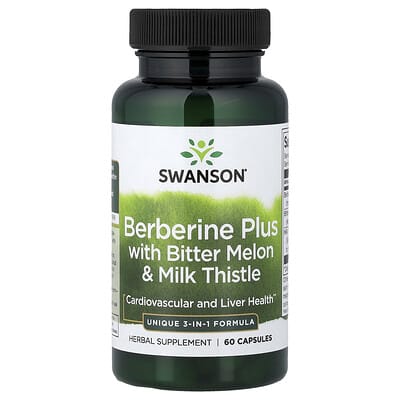 Swanson, Berberine Plus with Bitter Melon & Milk Thistle, 60 Capsules