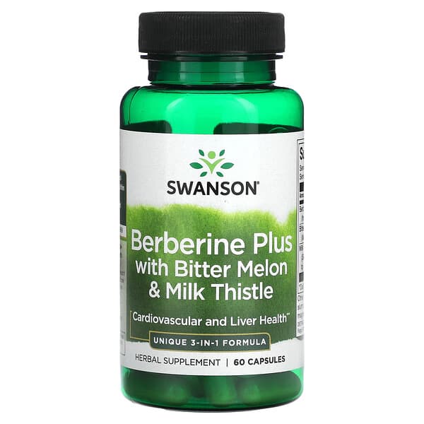 Swanson, Berberine Plus with Bitter Melon & Milk Thistle, 60 Capsules