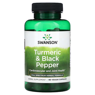 Swanson (سوانسون)‏, كركم وفلفل أسود ، 90 كبسولة نباتية