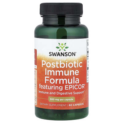Swanson, Prebiotic Body Immune Formula with Epicor®, 500 mg, 60 Capsules