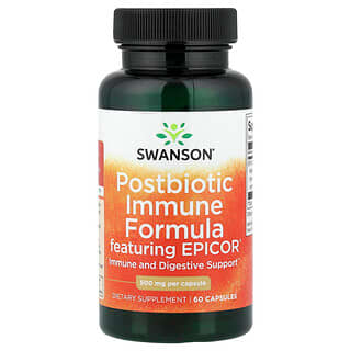 Swanson Vitamins, Postbiotická imunitná formula s obsahom Epicor®, 500 mg, 60 kapsúl