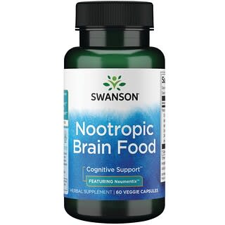 Swanson, Alimento nootrópico para el cerebro, 60 cápsulas vegetales