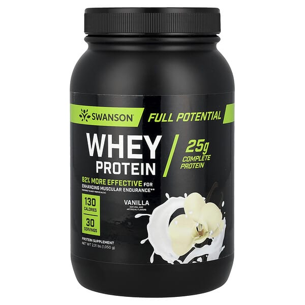 Swanson Vitamins, Full Potential 유청 단백질, 바닐라, 1,050g(2.31lb)