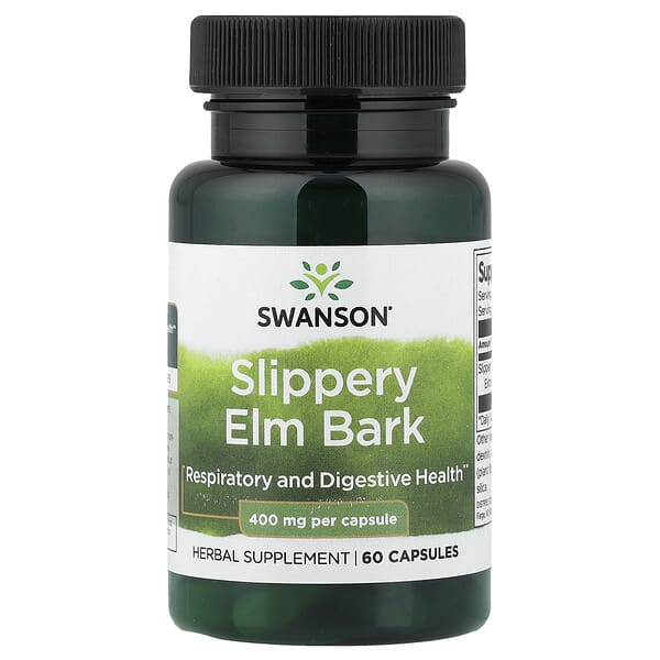 Swanson Vitamins, Slippery Elm Bark , 400 mg , 60 Capsules — product photo 1