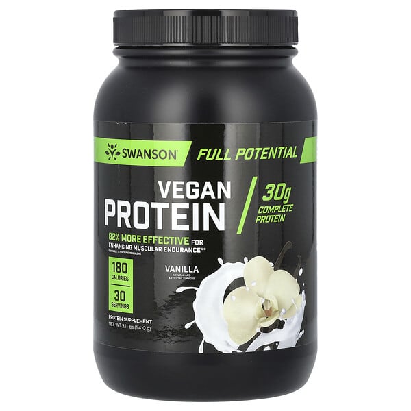 Swanson, Vegan Protein, Vanilla, 3.11 lbs (1,410 g)