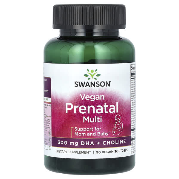 Swanson Vegan Prenatal Multi, 90 Vegan Softgels