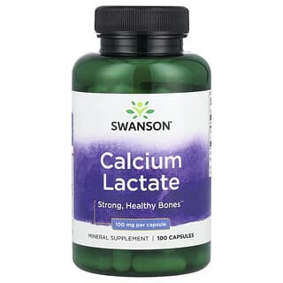 Swanson, Lactate de calcium, 100 mg, 100 capsules