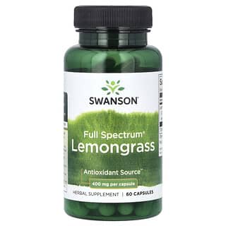 Swanson, Лемонграсс полного спектра, 400 мг, 60 капсул