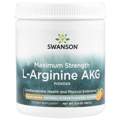 Swanson, Extra Strength L-Arginine AKG Powder, Natural Citrus Flavor, 5 g, 12.9 oz (368 g)