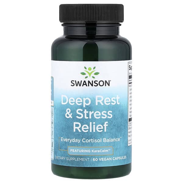 5 طرق استخدام البابونج للتوتر و افضل سعر في اي هيرب 4 Swanson, Deep Rest & Stress Relief, 60 Vegan Capsules