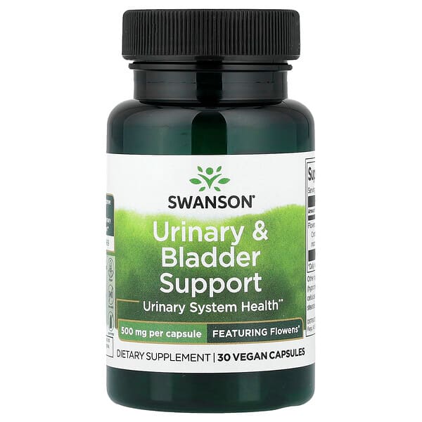 Swanson Vitamins, Urinary & Bladder Support, 500 mg , 30 Vegan Capsules