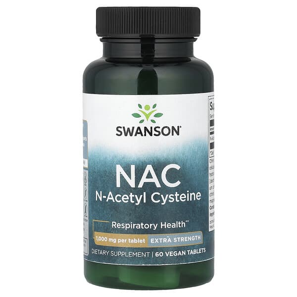 Swanson Vitamins, NAC, 60 Vegan Tablets (1 g per Tablet) — product photo 1