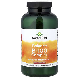 Swanson, Balance B-100, высокоэффективный комплекс, 300 веганских таблеток