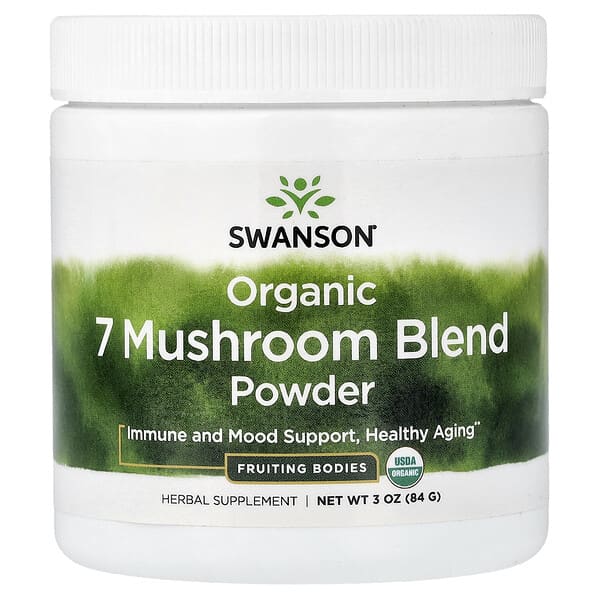 Swanson Vitamins, Organic 7 Mushroom Blend Powder, 3 oz (84 g) — product photo 1