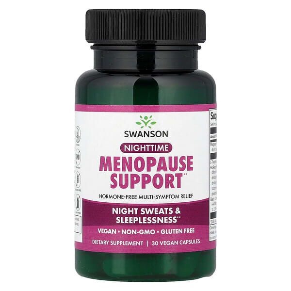 Swanson Vitamins, Nighttime Menopause Support, 30 Vegan Capsules