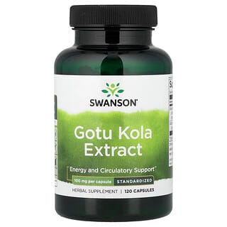 Swanson Vitamins, Gotu Kola Extract, Standardised, 100 mg, 120 Capsules