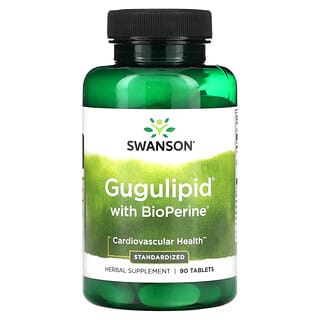 Swanson, Gugulipid with BioPerine，标准化，90 片