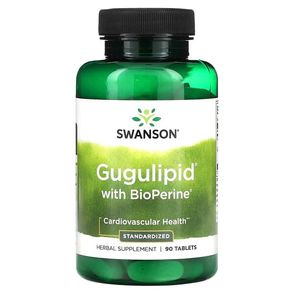 Swanson, Gugulipid with BioPerine，標準化，90 片