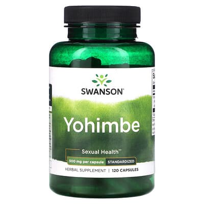 Swanson, Yohimbe, Standardised, 500 mg, 120 Capsules
