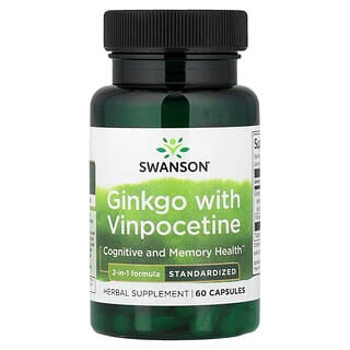 Swanson Vitamins, Ginkgo et vinpocétine, 60 capsules