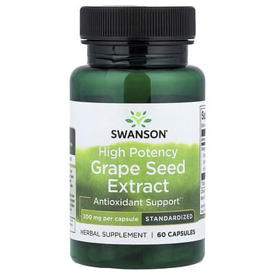 Swanson, grape seed extract. Strength, 200 mg, 60 capsules