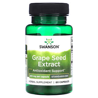 Swanson, Extrait de pépin de raisin, 200 mg, 60 capsules