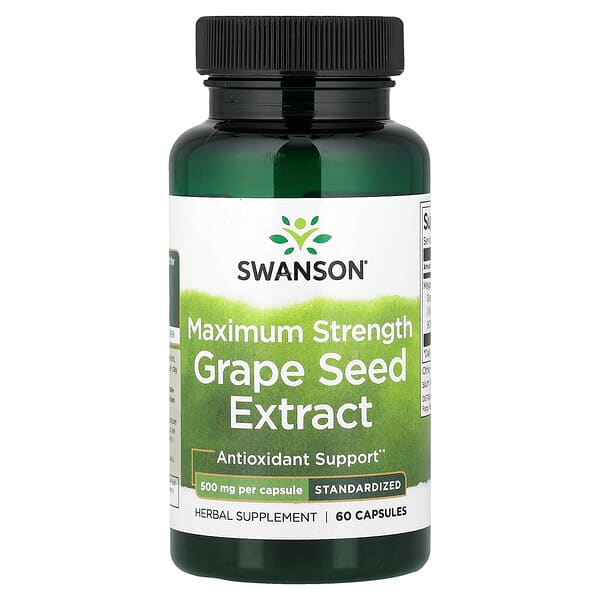 Swanson Vitamins, Grape Seed Extract, 500 mg, 60 Capsules — product photo 1