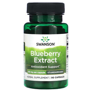 Swanson, Экстракт голубики, стандартизированный, 60 мг, 90 капсул