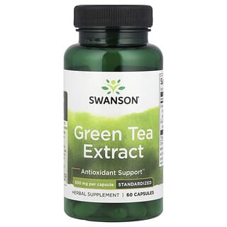 Swanson, Extrato de Chá Verde, 500 mg, 60 Cápsulas