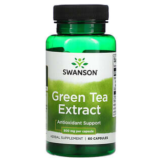 Swanson, Extrato de Chá Verde, 500 mg, 60 Cápsulas
