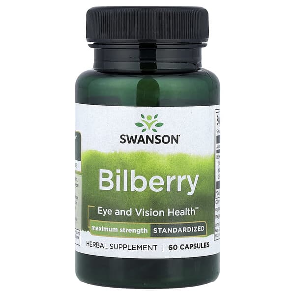 Bilberry, Standardized, 60 Capsules (250 mg per Capsule)