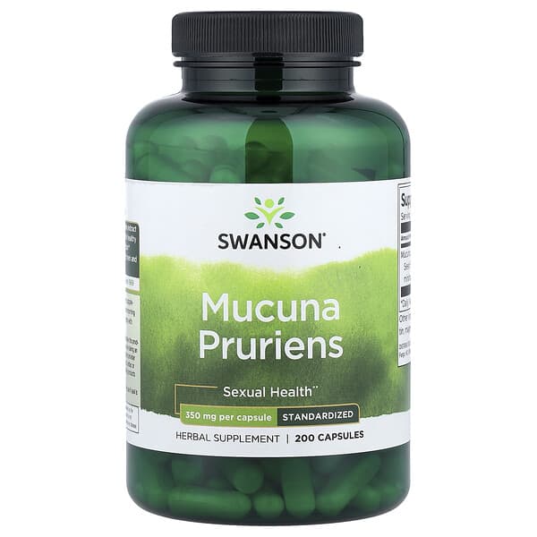 Mucuna Pruriens, Standardized, 350 mg, 200 Capsules