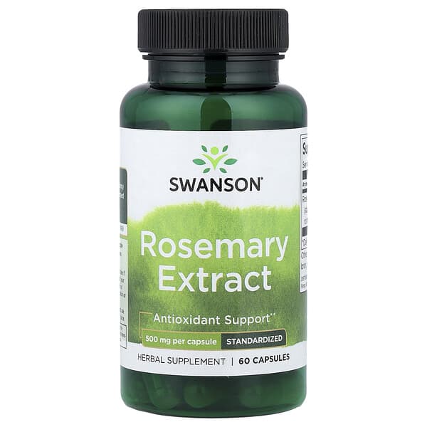 Swanson Rosemary Extract, Standardized, 500 mg, 60 Capsules