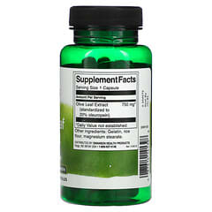 Swanson, Extrait de feuille d'olivier, Extrapuissant, 750 mg, 60 capsules