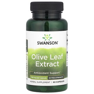 Swanson, Olive Leaf Extract, Extra Strength, 750 mg, 60 Capsules