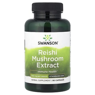 Swanson, Экстракт грибов рейши, стандартизированный, 500 мг, 90 капсул